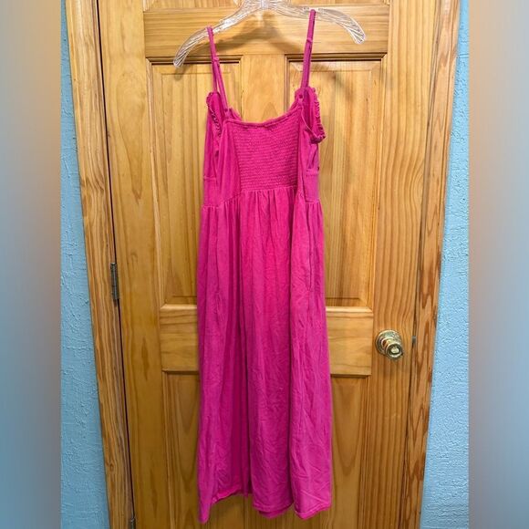 Old Navy Women's Pink Midi adjustable spaghetti strap Dress - Picture 6 of 8